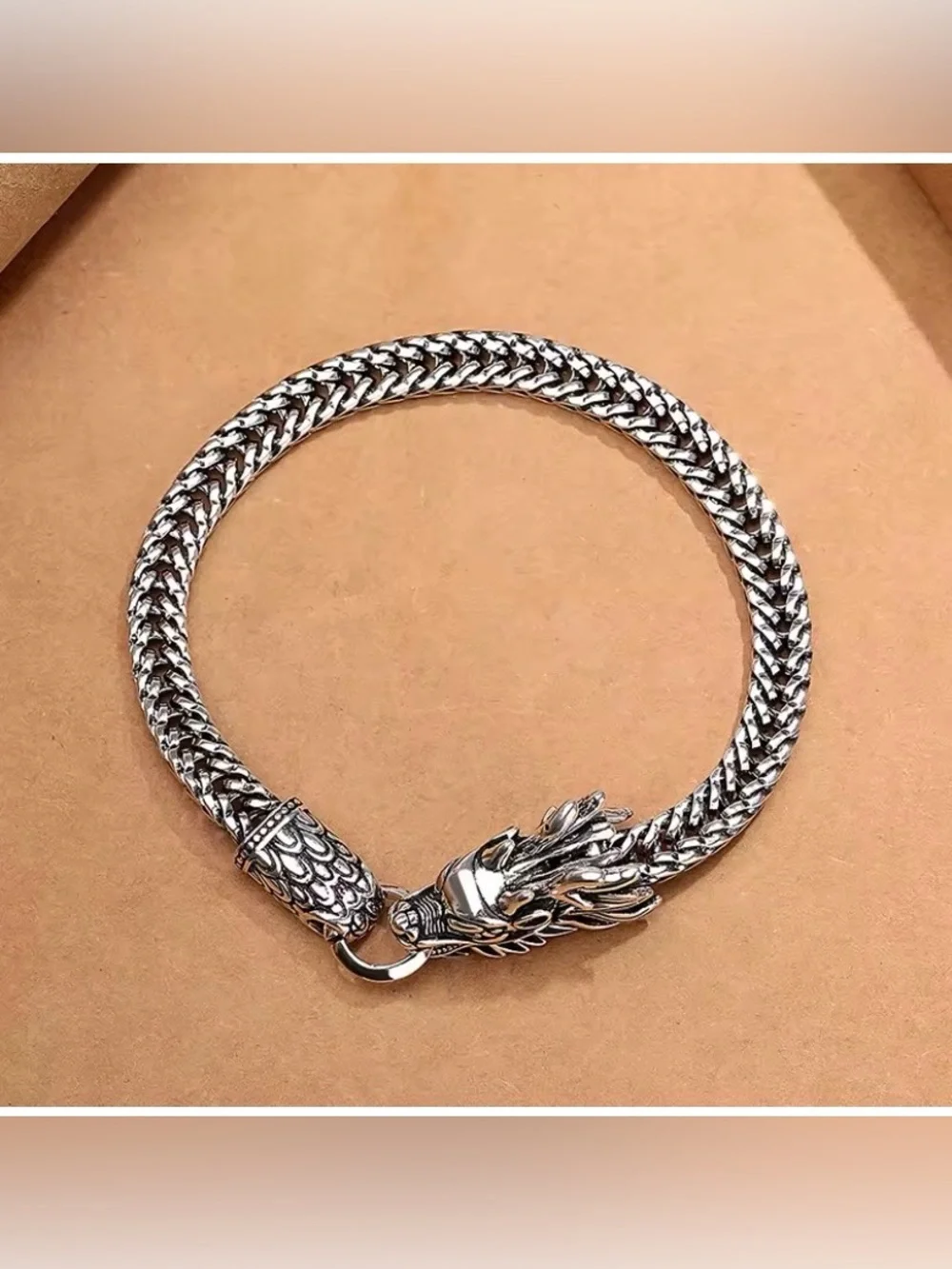 Men’s Solid 925 Sterling Silver Bracelet 6mm Flat Wheat Chain